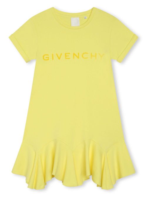 4G-print cotton flared dress - Yellow