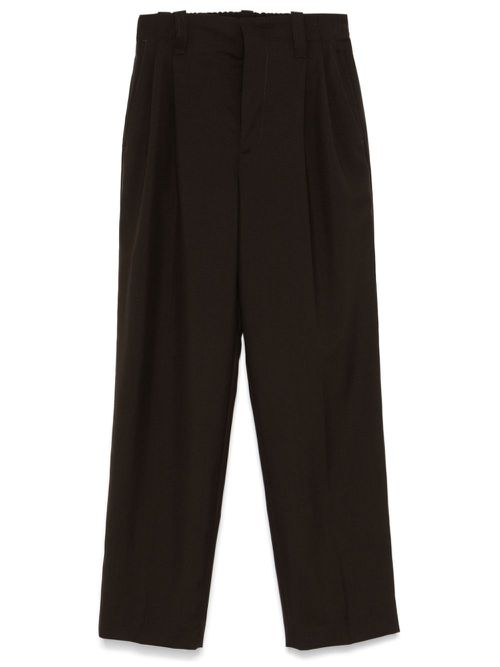 Pleat-detail trousers - Brown