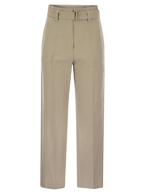 Cotton Linen Canvas Corset Cigarette Trousers With Jewellery