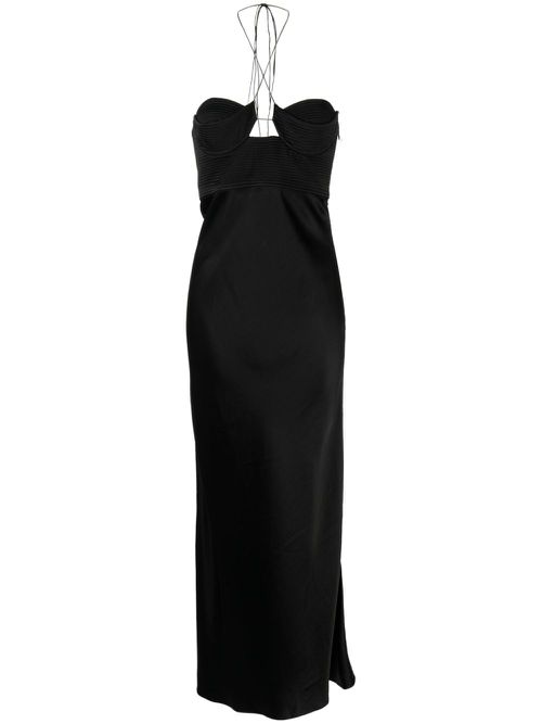 Sarah halterneck midi dress - Black