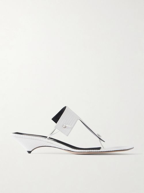 Edge T-strap 35 Lizard-effect Thongs - White