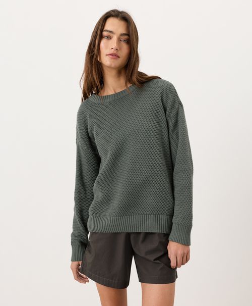 Women's Castor Green Heather Shoreline Pullover Sweater