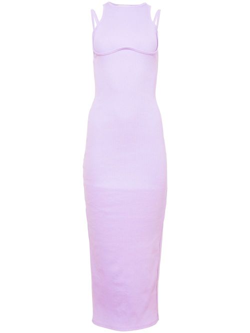 Ribbed knit maxi dress - Purple