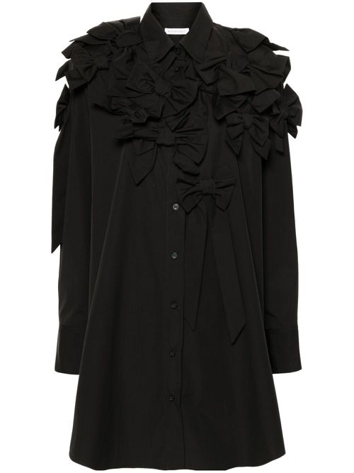 Bow-detail shirt dress - Black