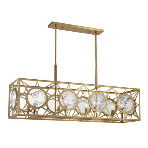 Balfour 8-Light Linear Chandelier in Warm Bra