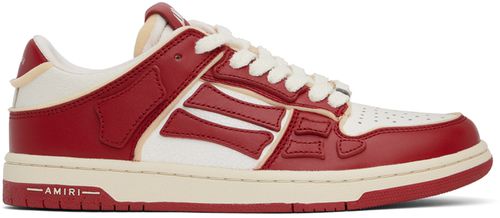 AMIRI Red & White Collegiate Skel Top Low Sneakers