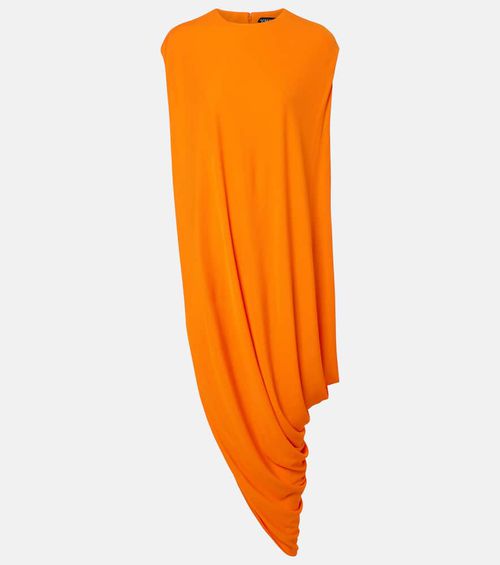 Asymmetric draped crêpe jersey top