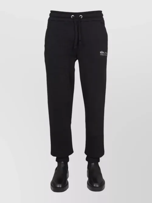 Alpha Industries - logo pants elastic waistband ribbed cuff