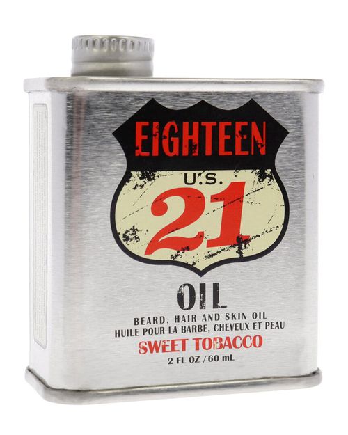 18.21 Man Made Men's 2Oz Sweet Tobacco Beard Hair And Skin Oil