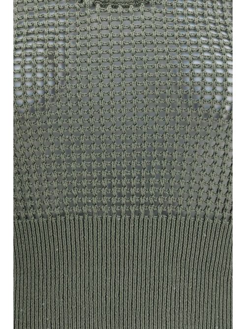 Perforated Sequin Cotton Tank Top — Green