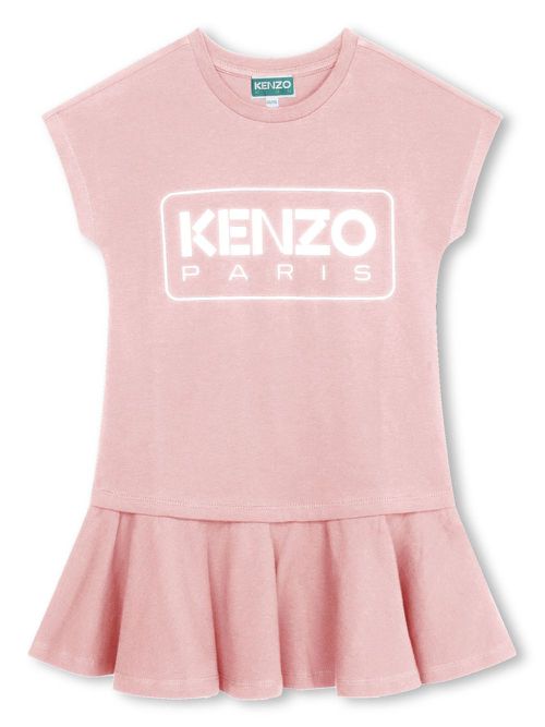 Logo-print organic cotton dress - Pink