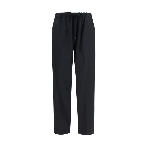 Drawstring Elasticated Trousers — Black