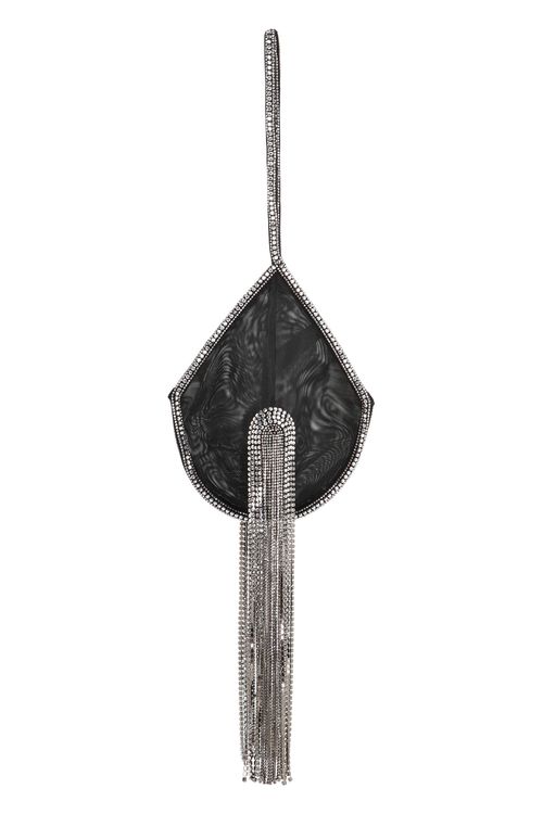 Embellished Clutch with Decorative Fringes