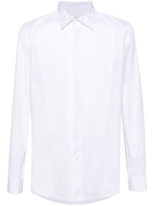 Classic-collar tuxedo shirt - White