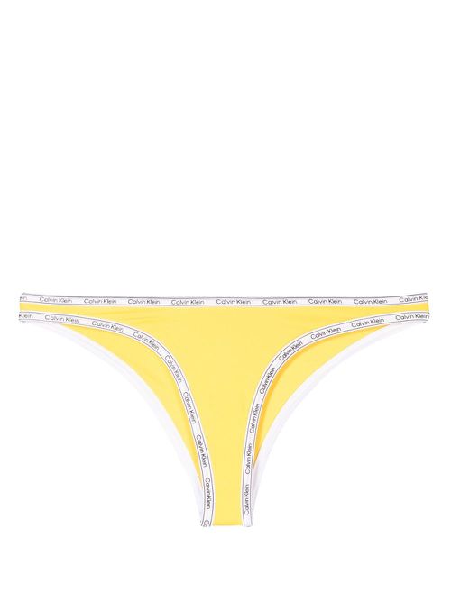 Logo-print strap bikini bottoms - Yellow
