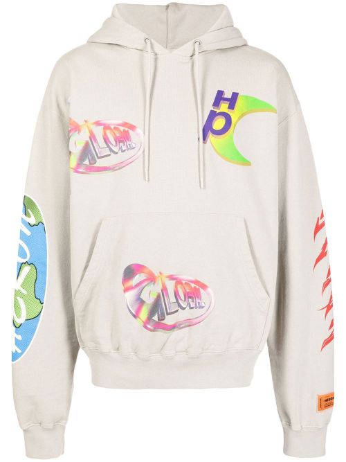 Logo-print hoodie - Grey