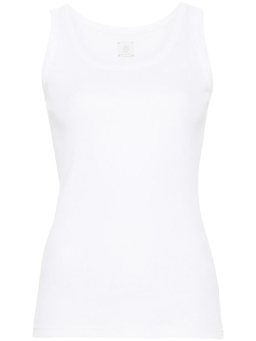 Fine-ribbed tank top - White