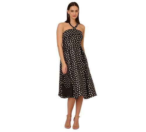 green emerald velvet dress Janasya Women's Black Pure Cotton Polka Dot Printed Fit & Flare Dress   Product Video