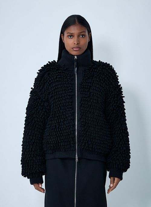 Textured Wool-blend Cardigan
