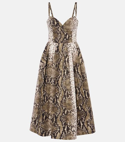 Oscar de la Renta Snake-print faille minidress