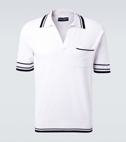 Silk-blend polo shirt