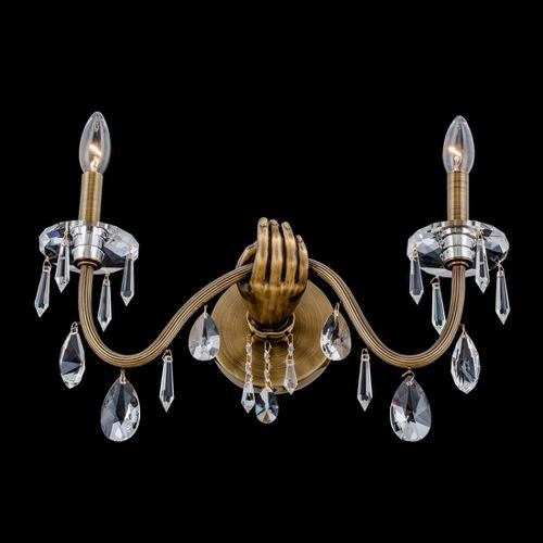 Historic Brass Two Light Wall Sconce from the Venere Collection