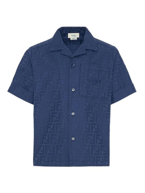 Ff Cotton Jacquard Short-Sleeved Shirt
