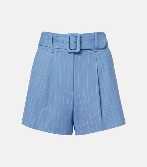 Piper striped linen-blend shorts