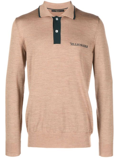 Logo-embroidered polo shirt - Neutrals