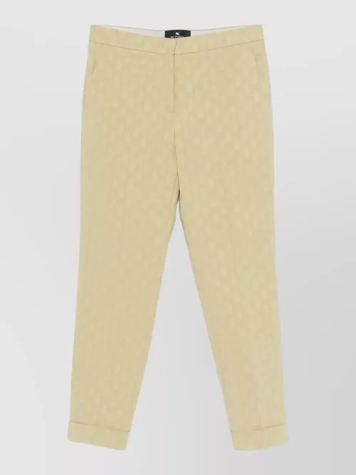 Etro - cropped cotton jacquard trousers paisley motif