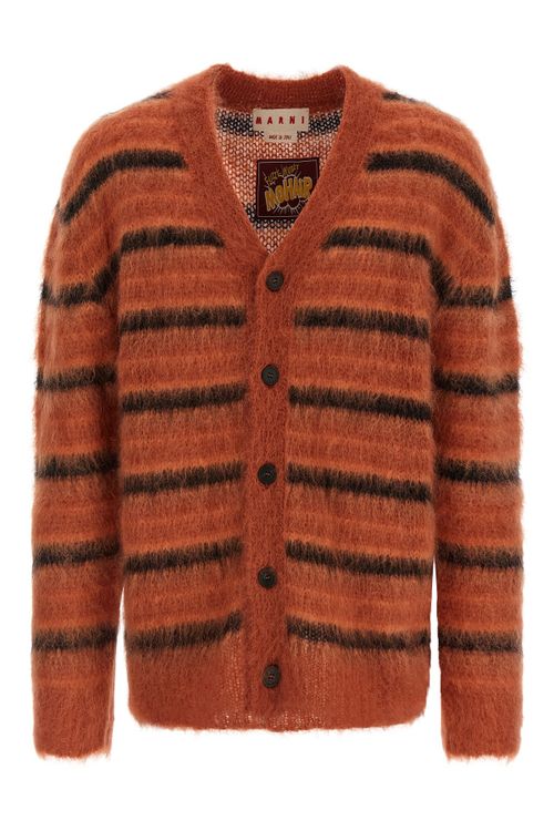 Brushed Striped Cardigan