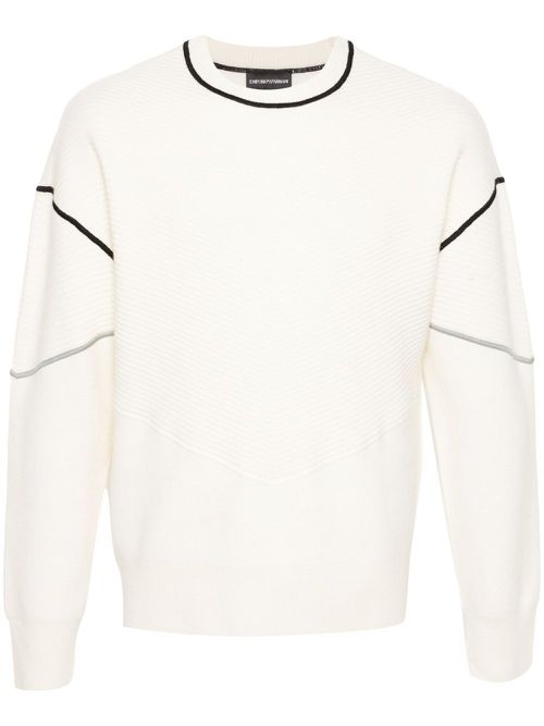 Ribbed-detail knit jumper - Neutrals