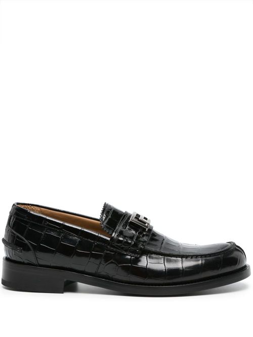 Greca crocodile-effect loafers - Black