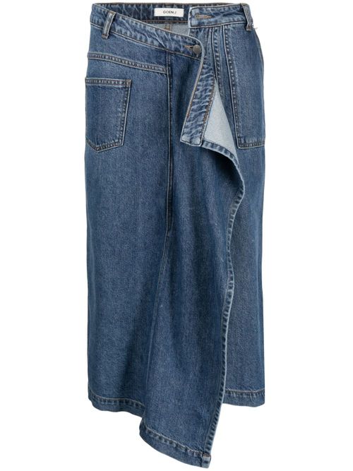 Asymmetric denim skirt - Blue