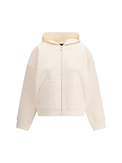 Zip-Front Hoodie — Beige