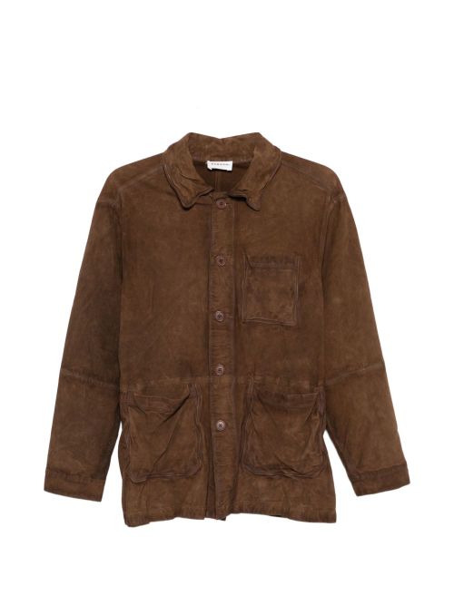 Suede Leather Jacket — Brown