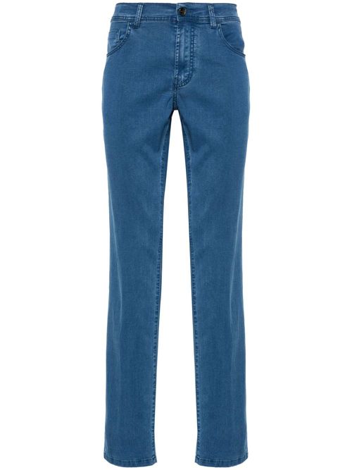 Logo-patch mid-rise jeans - Blue