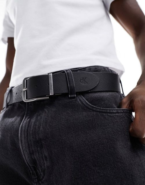 Classic reversible leather belt in black