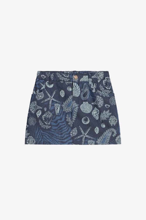 Miniskirt With Marine Print - Female Baby Girls (6m