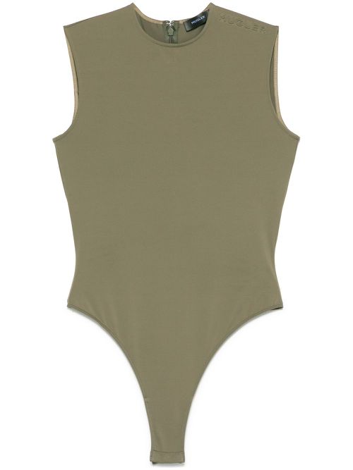 Logo-embossed sleeveless bodysuit - Green