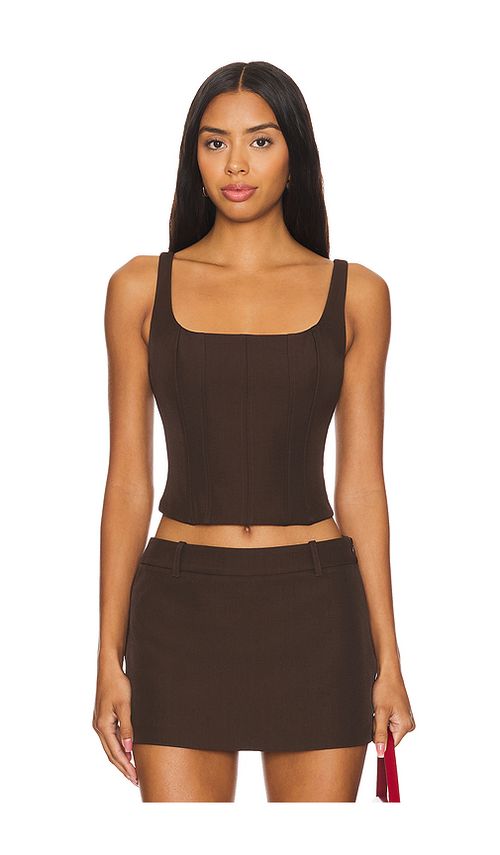 NIA Serenity Top in Chocolate. M. Also in L, S