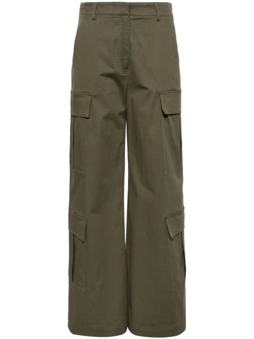 Wide-leg cargo trousers - Green