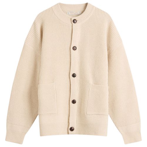 Men's Heavy Wool Round Cardigan Cream