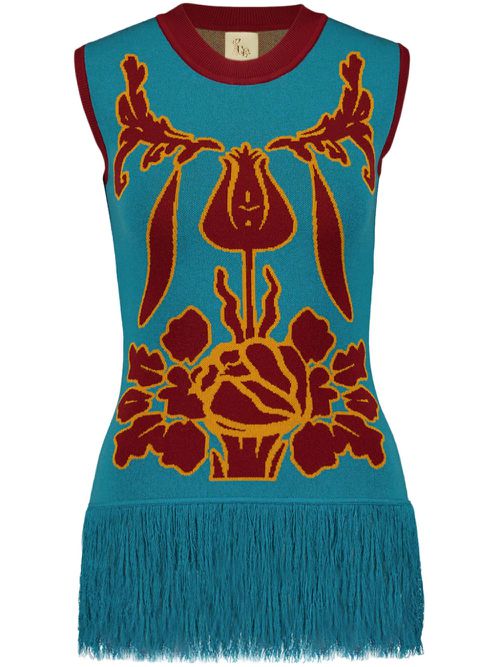 Jacquard tank top - Blue