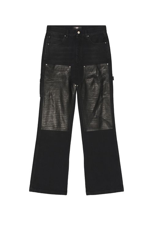 Amiri Embossed Croc Carpenter Jean in Black