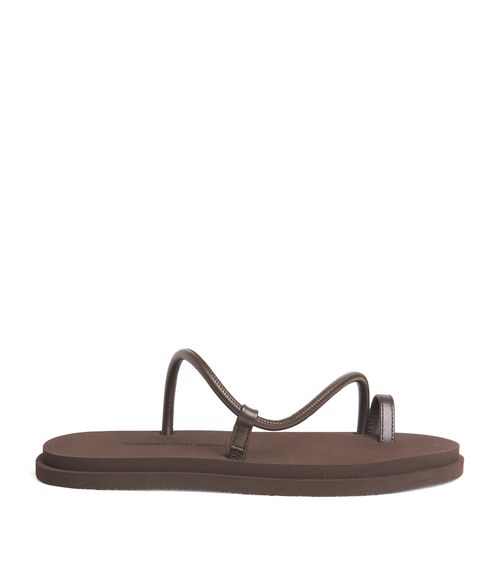 Emme Parsons Leather-Rubber Bari Pool Slides
