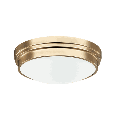 Aged Gold Brass Two Light Ceiling Mount from the Fresh Colonial Collection