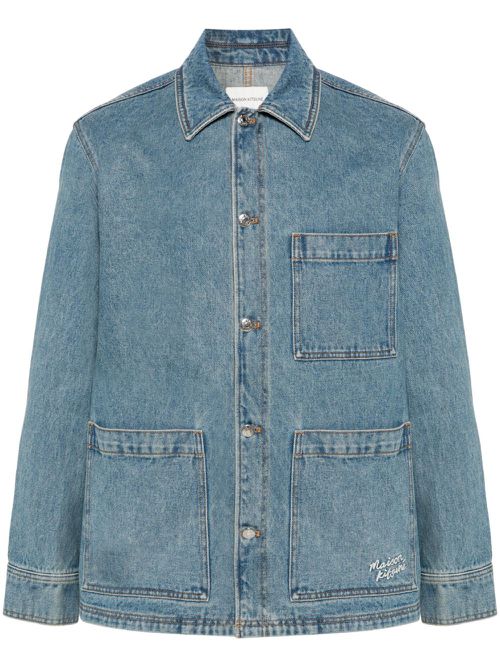 Spread-collar denim jacdket - Blue