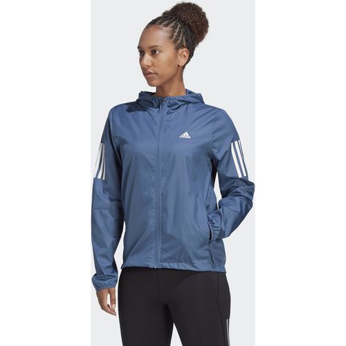 Adidas Performance Womens Own the Run Hooded Running Windbreaker - Blue Recycled Material - Size X-Small
