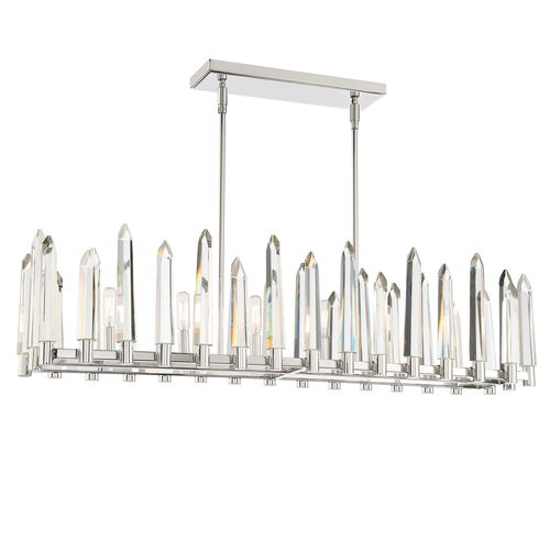 Crystorama Watson 6-Light Traditional Chandelier in Polished Nickel with Clear Glass Crysta